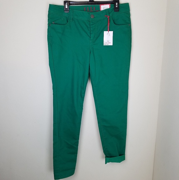 Elle Denim - Elle Super Skinny Low Rise Emerald Green Pants